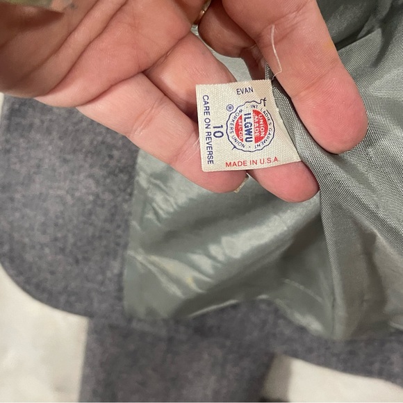 Evan Picone Vtg 80’s Heather Grey Single Breasted Wool Blazer Jacket USA Sz 10 - Picture 13 of 14